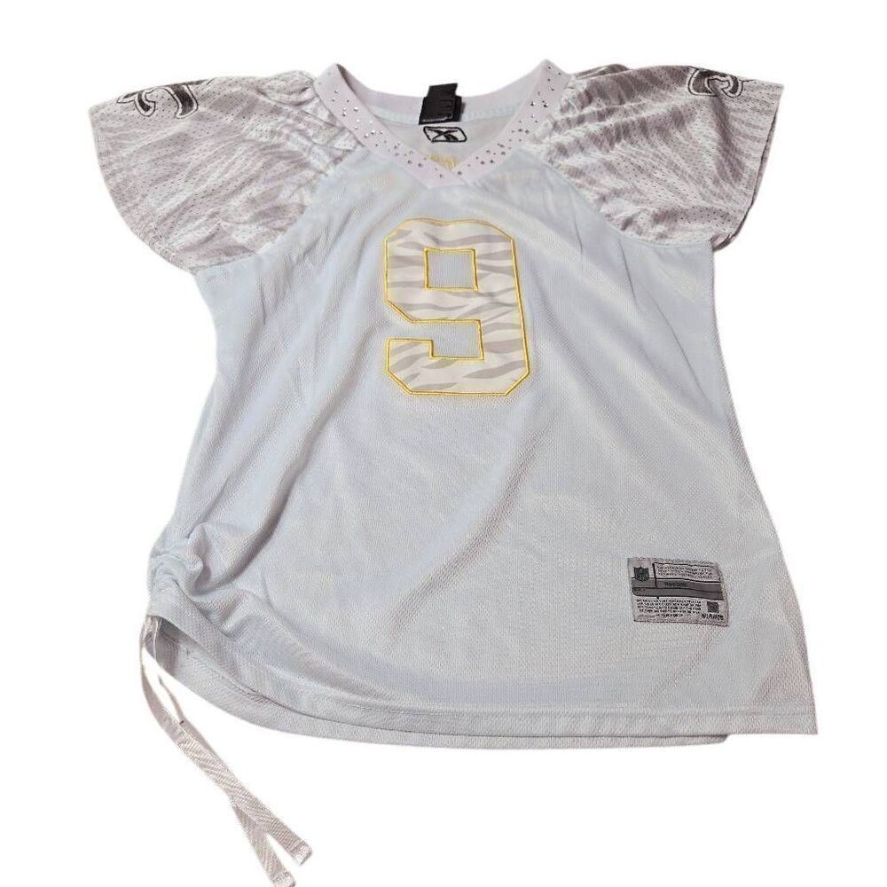 NFL Rebook New Orleans Saints Brees jersey shirt zebra M